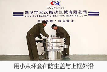 用小束環套在防塵蓋與上框外沿。