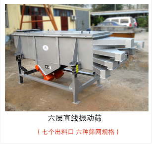 六層直線振動篩加裝制成裝置，灰色油漆出口產品